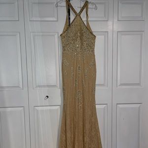 Champagne colored prom dress